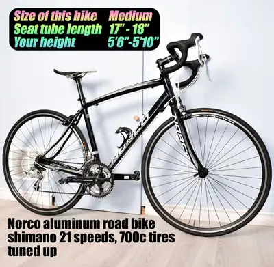 Norco road bike, 20" large frame, 21 apeeds700c tires, View more