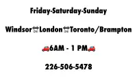 Rideshare Available Friday 7:30 AM Windsor to Brampton