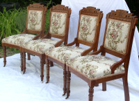 7 piece set of Eastlake Antique Furniture, original casters