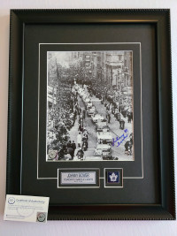 Johnny Bower Signed Framed 67 Stanley Cup Parade Photo