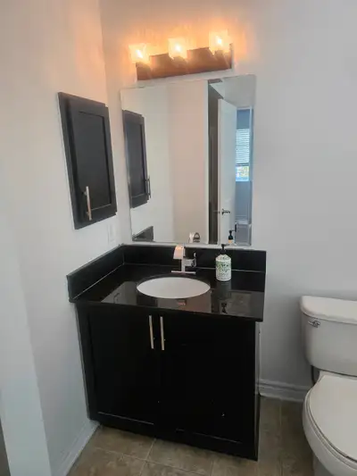 Bathroom Vanity, Soaking tub + toilet - RENO Excellent Condition, View more