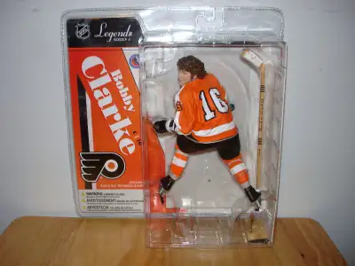 McFarlane NHL Legends Series 4 Bobby Clarke, Philadelphia Flyers Orange Jersey Variant. I also have...
