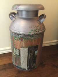 Vintage Large Milk Can ( Artfully decorated)
