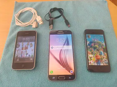 ALL 3 FOR $60. iPhone 5, Samsung S6, IPhone 3GS, View more