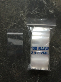 Reclosable plastic bags 2 mil 2” x 3”