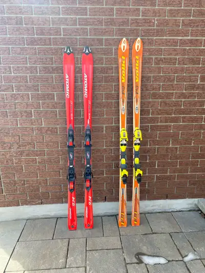 Atomic 9.14 downhill skis with essbindings (size 180) - $45 Voiki P40 downhill skis with marker bind...