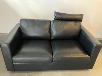 Ikea Finnala Sofa - Black Leather