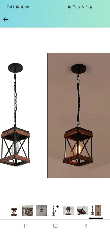 Rustic Farmhouse Pendant Light, Wood & Metal Cage. Vintage Style in Indoor Lighting & Fans in City of Toronto - Image 10