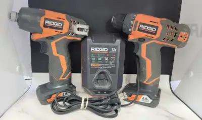 RIDGID DRILL SET W/ (2) 4AH BATTS & CHARGER, View more