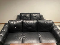Black couch and loveseat