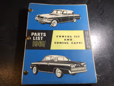 1961-1964 Ford Consul 315 and Consul Capri Parts List with Thames 10/12/15 CWT Vans, Estate Car and...