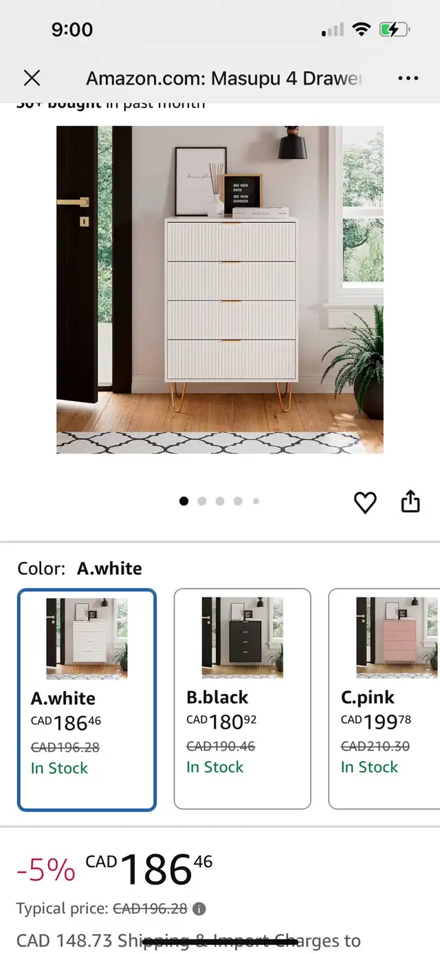 4 Drawer Dresser, Drawer Chest, Tall Storage Chest Cabinet Organ in Dressers & Wardrobes in Markham / York Region - Image 2