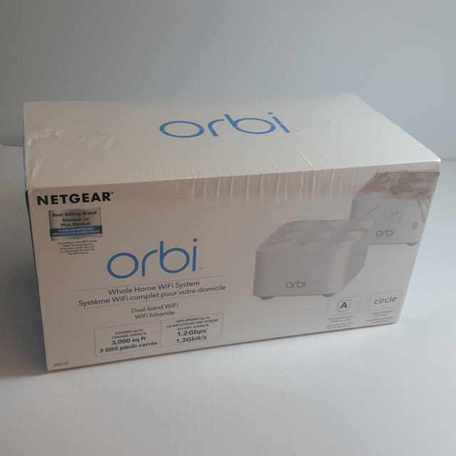 NETGEAR Orbi Whole Home Mesh WiFi System (RBK12) – Router + Sat in Networking in Markham / York Region