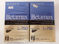 2 New Sony Betamax Blank Video Cassette L-750