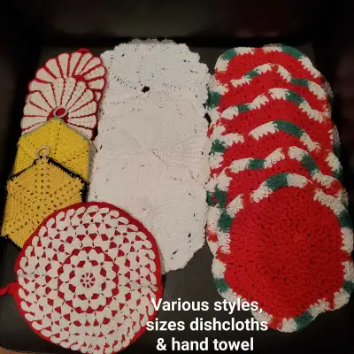 Various styles, sizes dishcloths & hand towel - $3 each - Hold W e-transfer, Pick up in Orleans ON D...