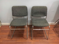 Grey stacking chairs 