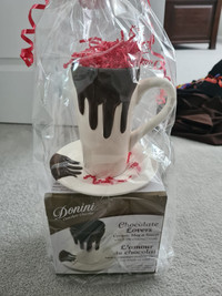 Chocolate Ceramic Mug and Saucer 