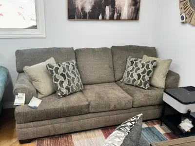 New Smart Branded Designer Sofa In Fabric Floor Model Sale, View more