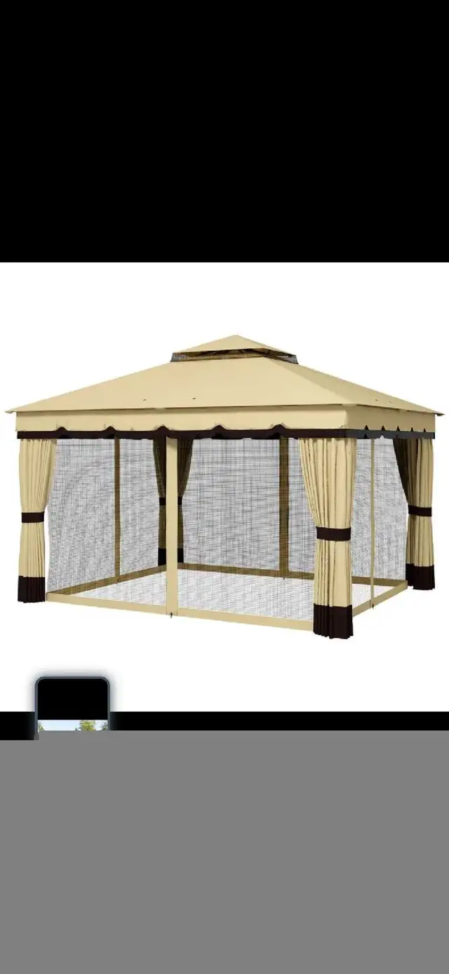 10' x 12' Double Roof Patio Gazebo Canopy, Outdoor Gazebo in Patio & Garden Furniture in Markham / York Region - Image 3