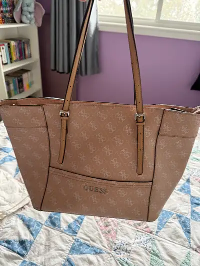 Spring Cleaning! Vintage Guess Jeans pink Y2K tote handbag, View more