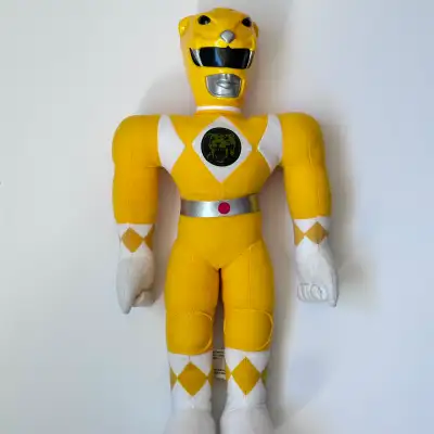 Vintage 1993 Yellow Ranger (Trini) plush from Mighty Morphin Power Rangers. Made by Thinkway Toys. M...