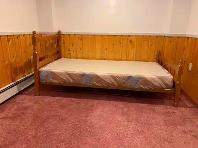 FREE SINGLE BED WITH HEADBOARD, FOOTBOARD, & BOX SPRING, View more