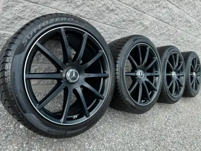 Pirelli Winter Sottozero3 MO Snow Tires and original 20 inch Mercedes Benz S-Class S63 AMG Staggered...