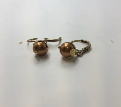 Copper & Gold-Tone Leaf Dangle Earrings – Vintage Estate Jewelry, View more