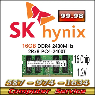 16GB DDR4 SO-DIMM 2400 MHz ⚡ SK Hynix 2Rx8 PC4-2400T, View more