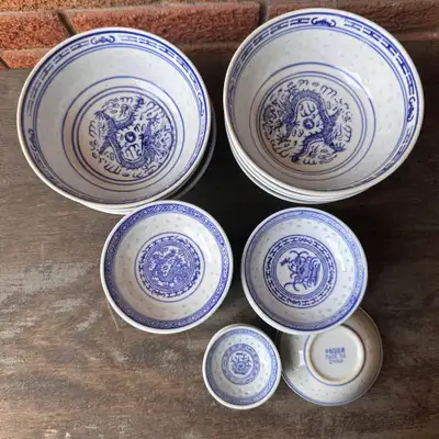 Jingdezhaen Blue/White Porcelain Bowls & Small Dishes, View more