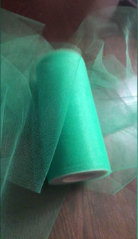 Roll of 6” Wide Green Tulle Netting