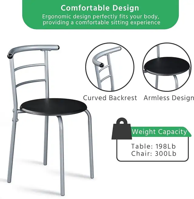 3pc small Dining Room Table Set, Kitchen Table & Chair Sets in Dining Tables & Sets in Markham / York Region - Image 3