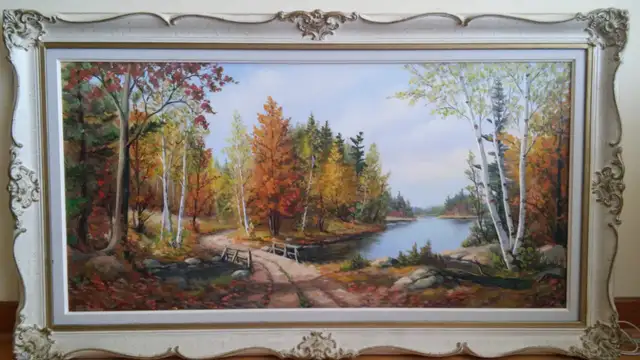 Antique listed Canadian artist landscape oil painting. in Arts & Collectibles in City of Toronto - Image 4