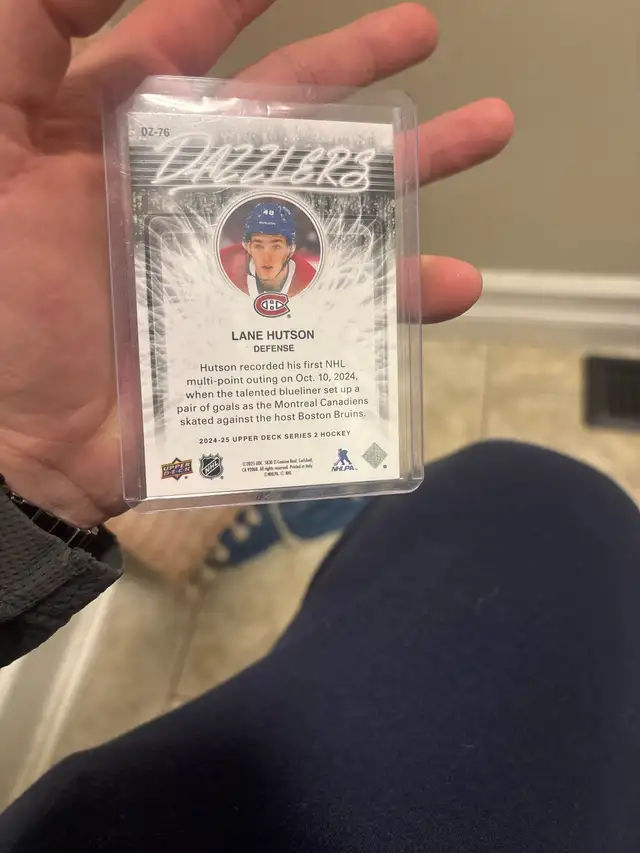 Lane Hutson upper deck rookie black dazzler rare!! in Arts & Collectibles in Cape Breton - Image 3
