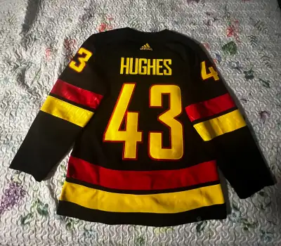 Adidas Authentic Quinn Hughes Men Jersey. Size 44, View more