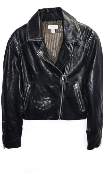 Topshop leather jacket size 10, View more