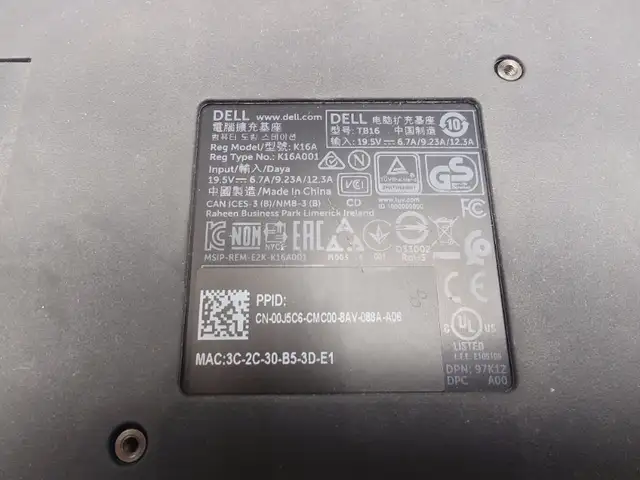 Dell TB16 Thunderbolt USB-C Docking Station K16A w/o AC Adapter in Laptop Accessories in City of Toronto - Image 3