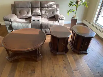 Wood Coffee Table & End Tables, View more