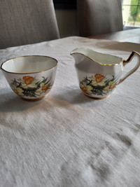 Camelot Bone China England Cream and Sugar Set