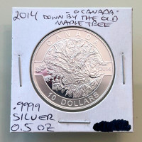 2014 Canada 'Maple Tree' $10 Pure .9999 Silver Proof Coin!