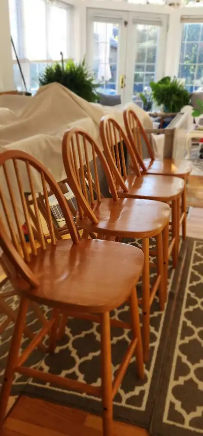 4 IKEA Stools solid wood, View more