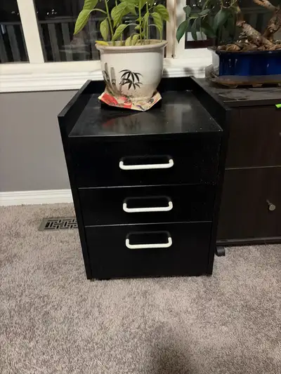 IKEA Black 3-Drawer Filing Cabinet, View more