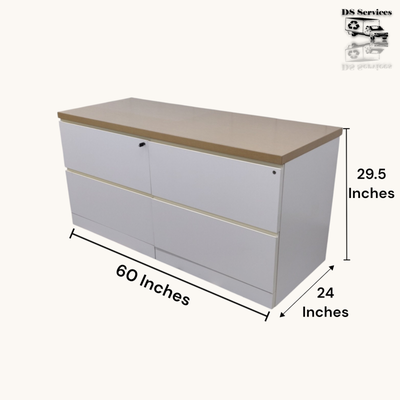 Knoll 4-Drawer Lateral Filing Cabinet Office Storage W/Key K8551, View more