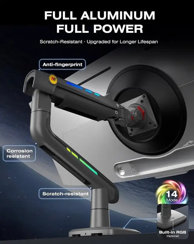 Gaming Monitor Arm for Screen up to 60
