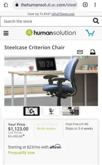 Steelcase Criterion task chair shipping possible