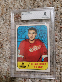 Graded 1967-68 Jim Watson RC hockey card 