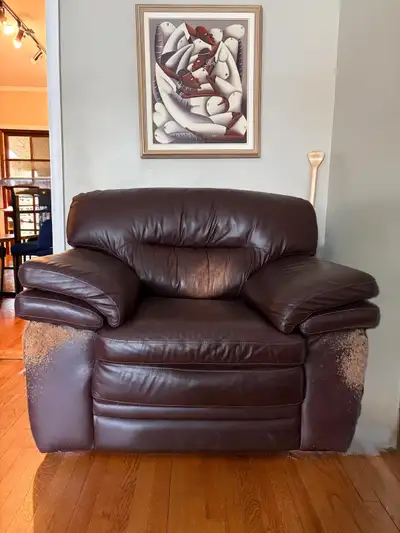 FREE Oversized Leather Accent Chair, View more