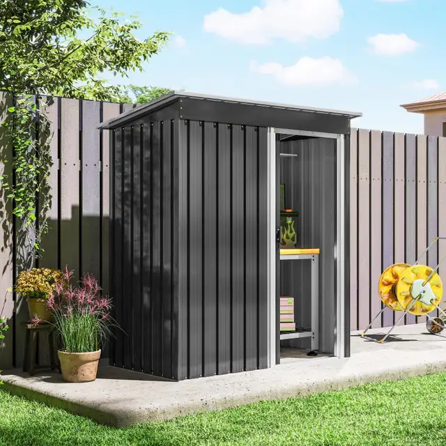 5 x 3 FT Outdoor Storage Shed with Sliding Door and Sloped Roof in Outdoor Tools & Storage in Markham / York Region - Image 9
