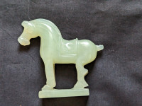 Antique chinese light green jade horse