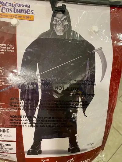 Grim Reaper Costume; Size 8-10 Youth, View more